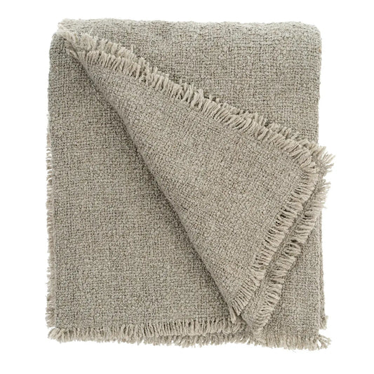 Fringed Boucle Grey Throw